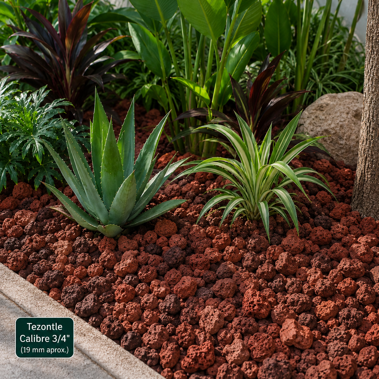Decoración de jardines con tezontle