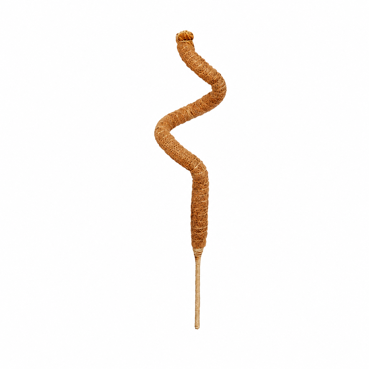 Tutor flexible de fibra de coco de 60 cm para plantas trepadoras flexionado
